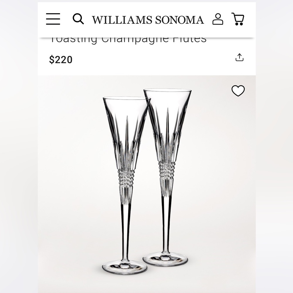 Waterford Lismore Diamond Crystal Champagne Flutes